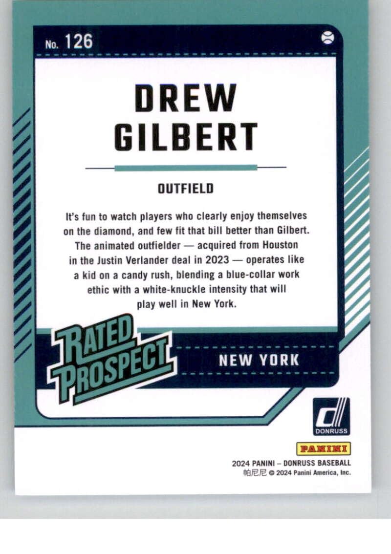Amazon.com: 2024 Donruss Baseball #126 Drew Gilbert RC